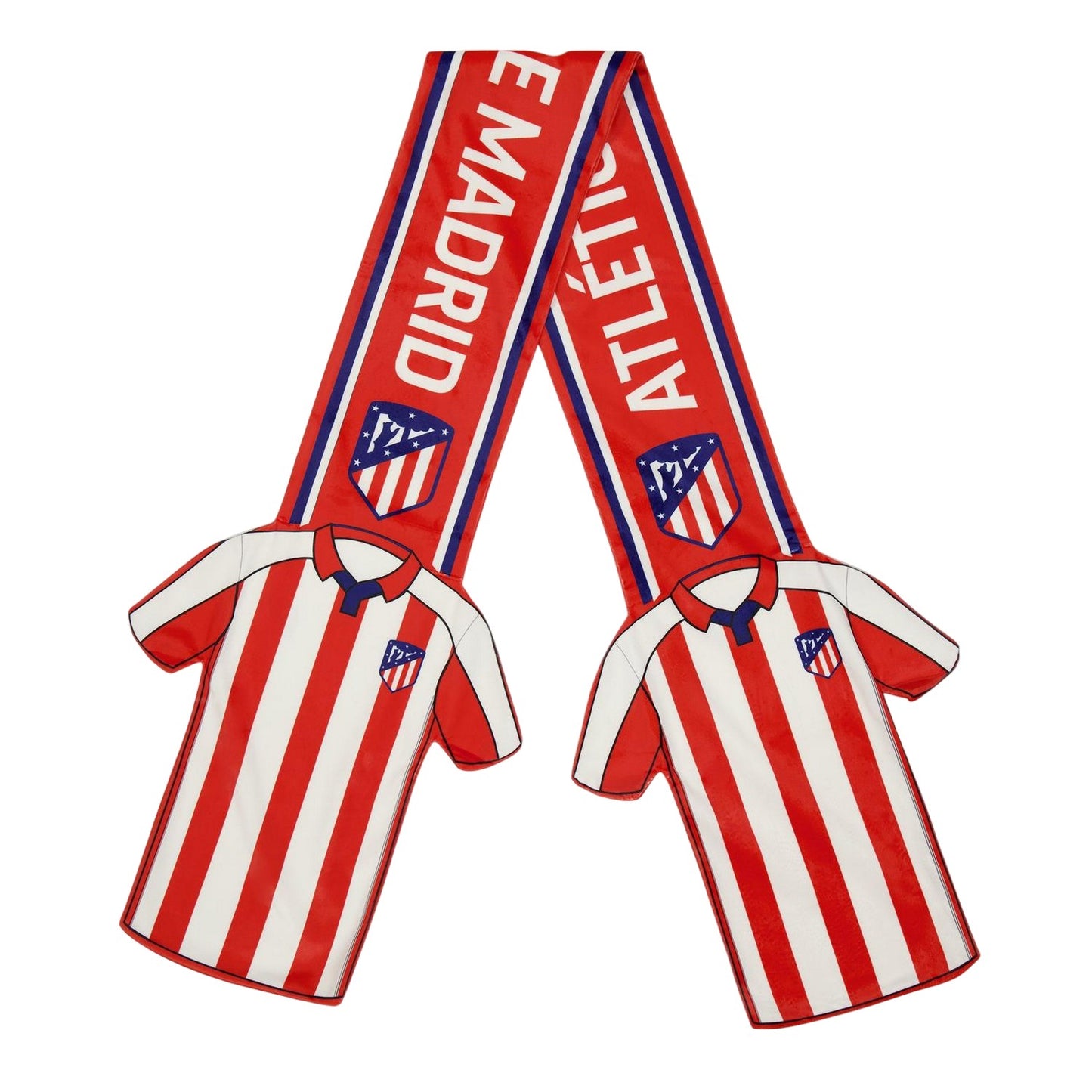 Red Print - Front - Atletico Madrid FC Jersey Logo Football Scarf