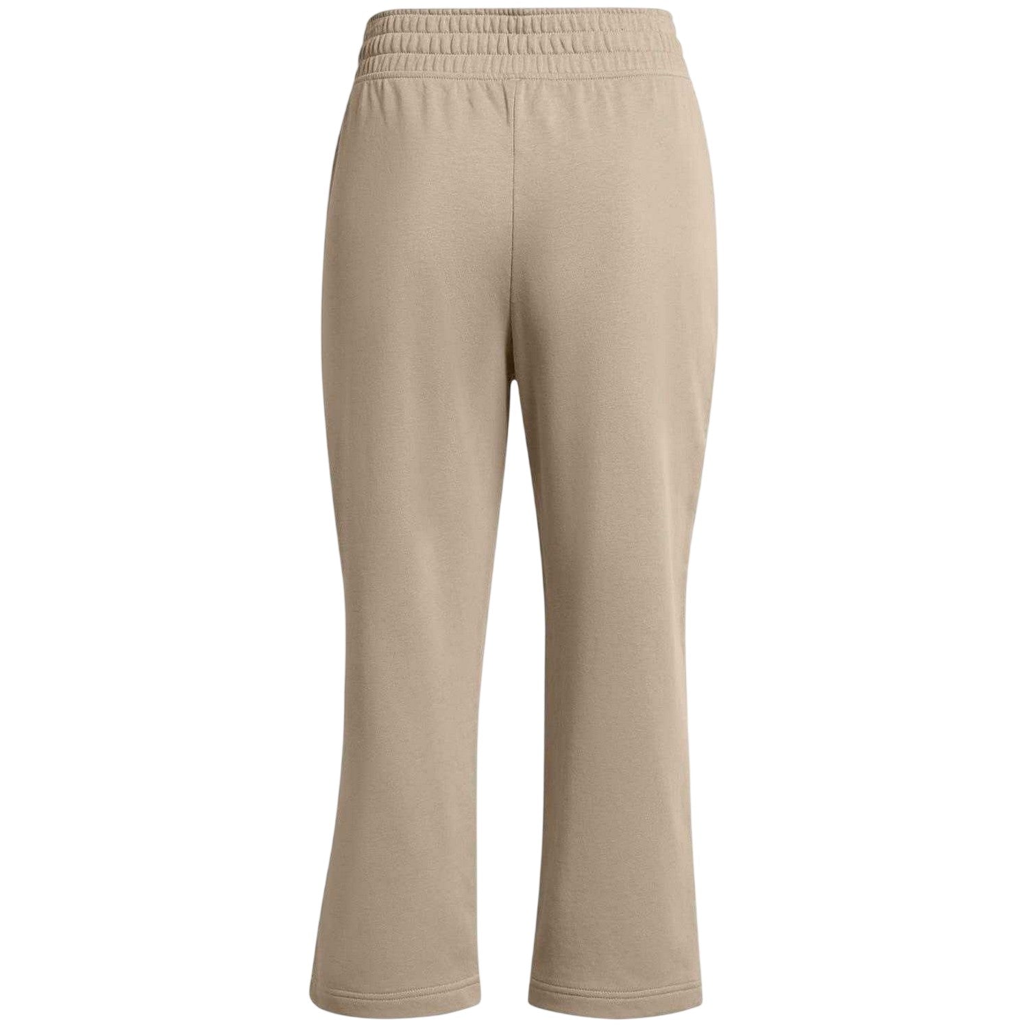 Brown - Back - Under Armour Womens-Ladies Terry Towel Cropped Wide Leg Tracksuit Bottoms
