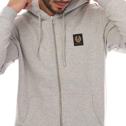 Silver - Side - Belstaff Mens Full Zip Hoodie