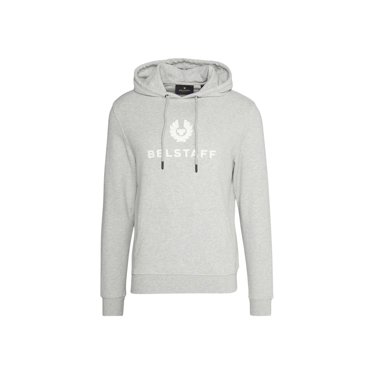 Grey - Front - Belstaff Mens Cotton Drawstring Hoodie