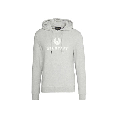 Grey - Front - Belstaff Mens Cotton Drawstring Hoodie