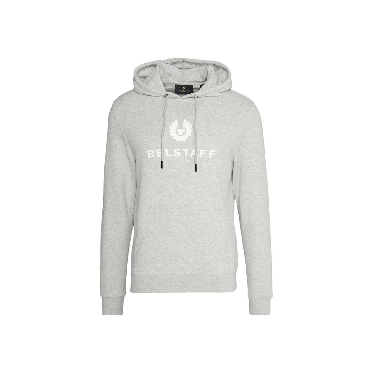 Grey - Front - Belstaff Mens Cotton Drawstring Hoodie