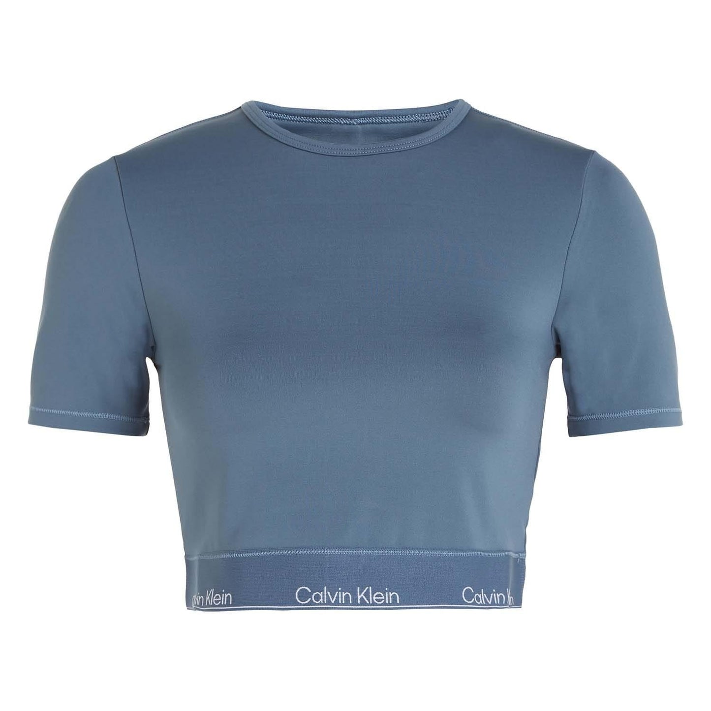 Blue - Front - Calvin Klein Womens-Ladies Gym Crop T-Shirt