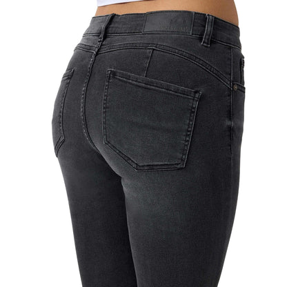 Dark Grey - Side - Noisy May Womens-Ladies 5 Pockets Skinny Jeans