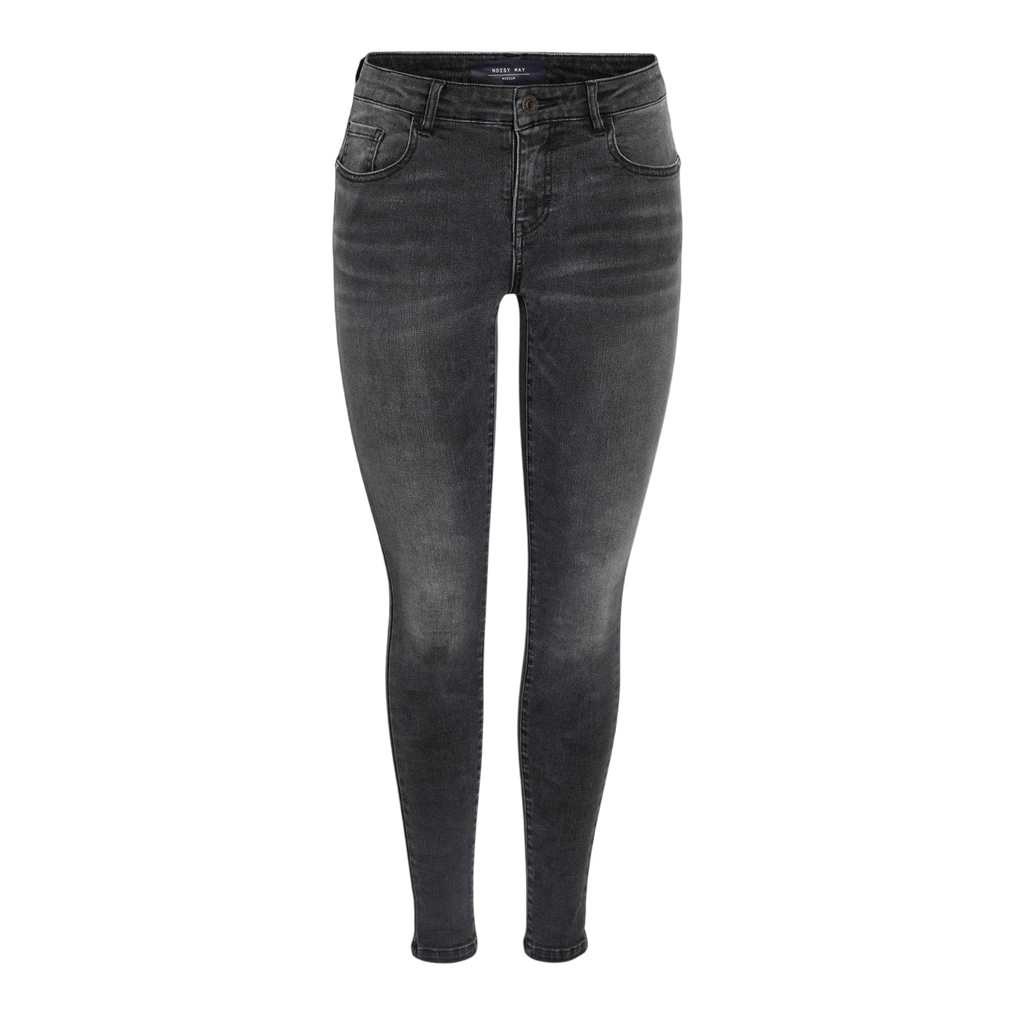 Dark Grey - Front - Noisy May Womens-Ladies 5 Pockets Skinny Jeans