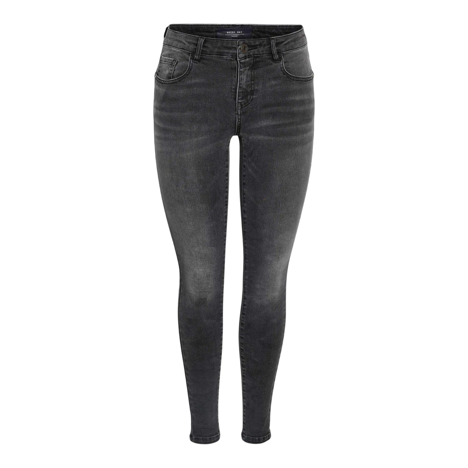 Dark Grey - Front - Noisy May Womens-Ladies 5 Pockets Skinny Jeans