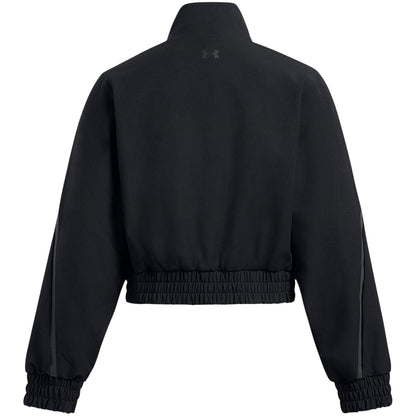 Black - Back - Under Armour Womens-Ladies Funnel Neck Long-Sleeved Top