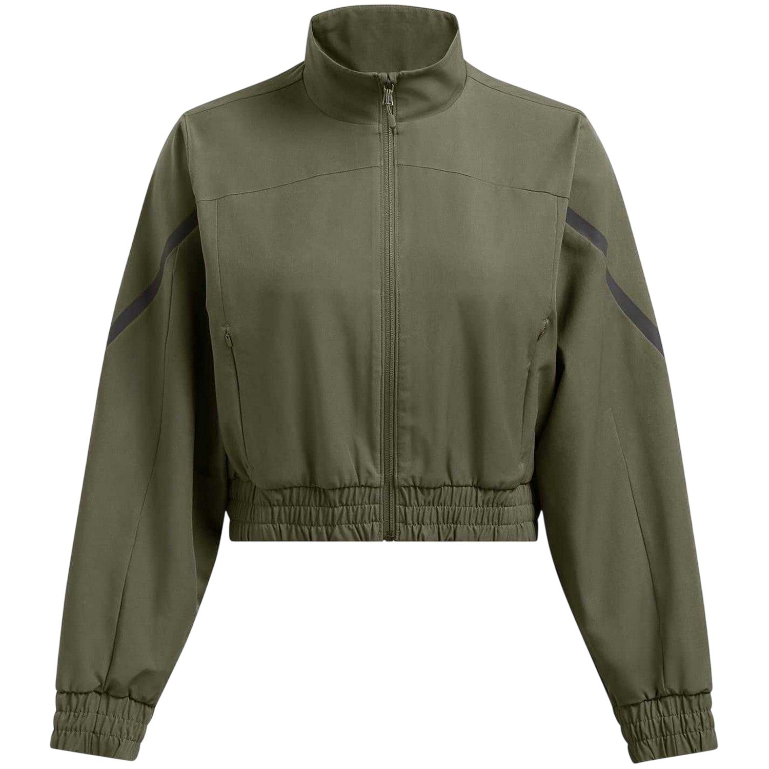 Green - Front - Under Armour Womens-Ladies Funnel Neck Long-Sleeved Top