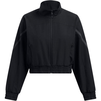 Black - Front - Under Armour Womens-Ladies Funnel Neck Long-Sleeved Top