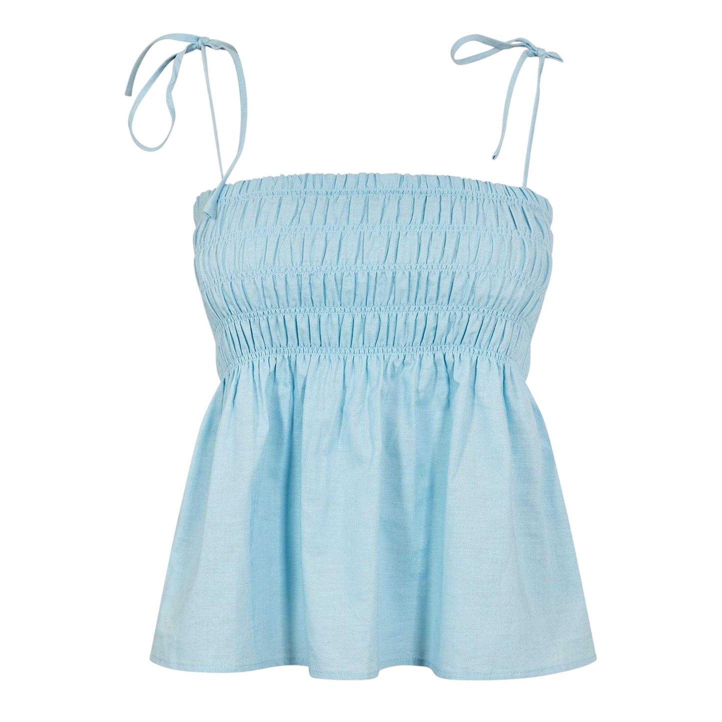 Blue - Front - Jack Wills Womens-Ladies Shirred Sleeveless Top