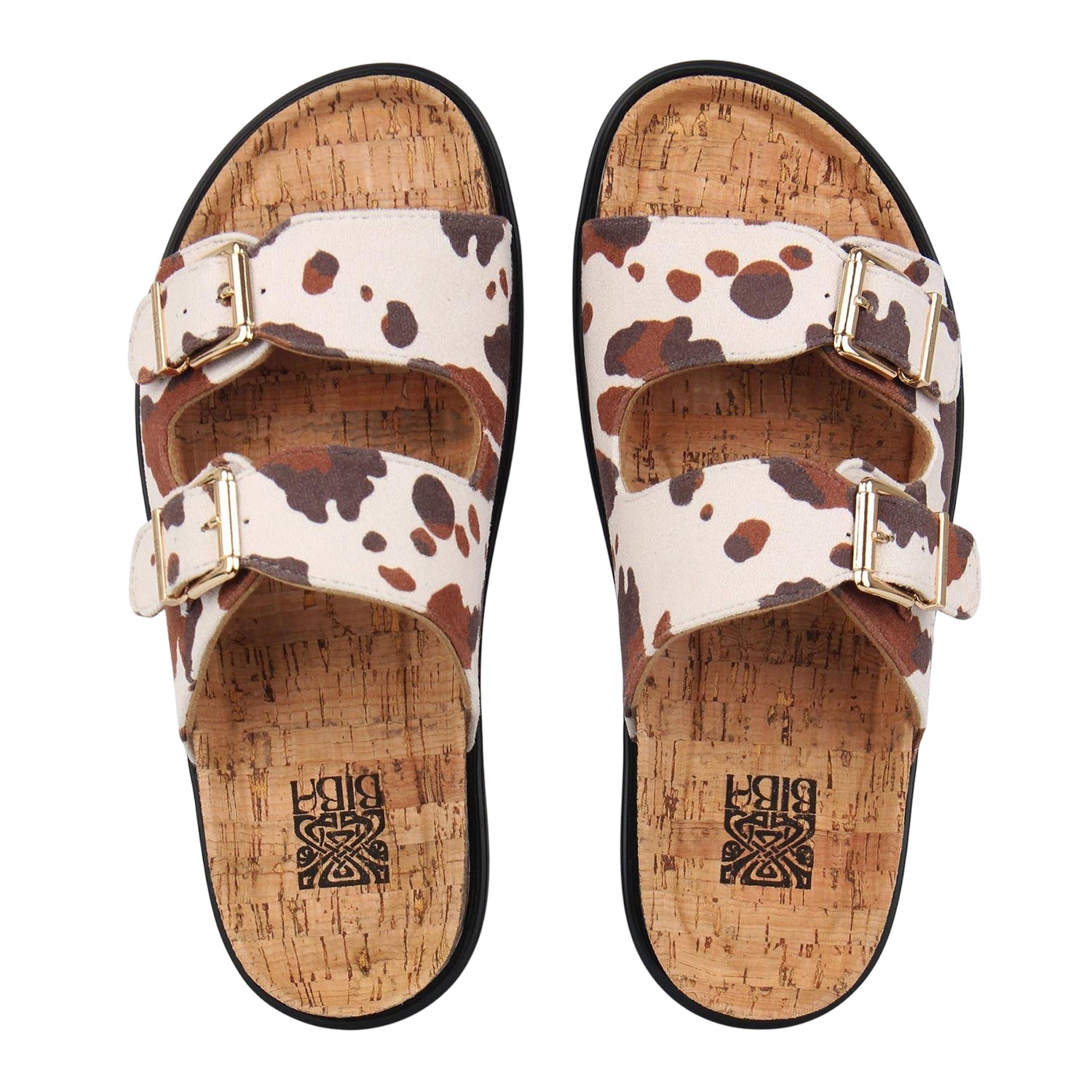 Cowhide - Side - Biba Womens-Ladies Synthetic Double Strap Sandals