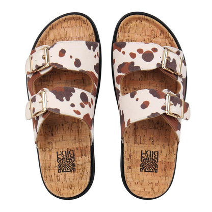 Cowhide - Side - Biba Womens-Ladies Synthetic Double Strap Sandals