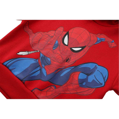 Red-Blue - Side - Spider-Man Boys Fleece Lined Hoodie