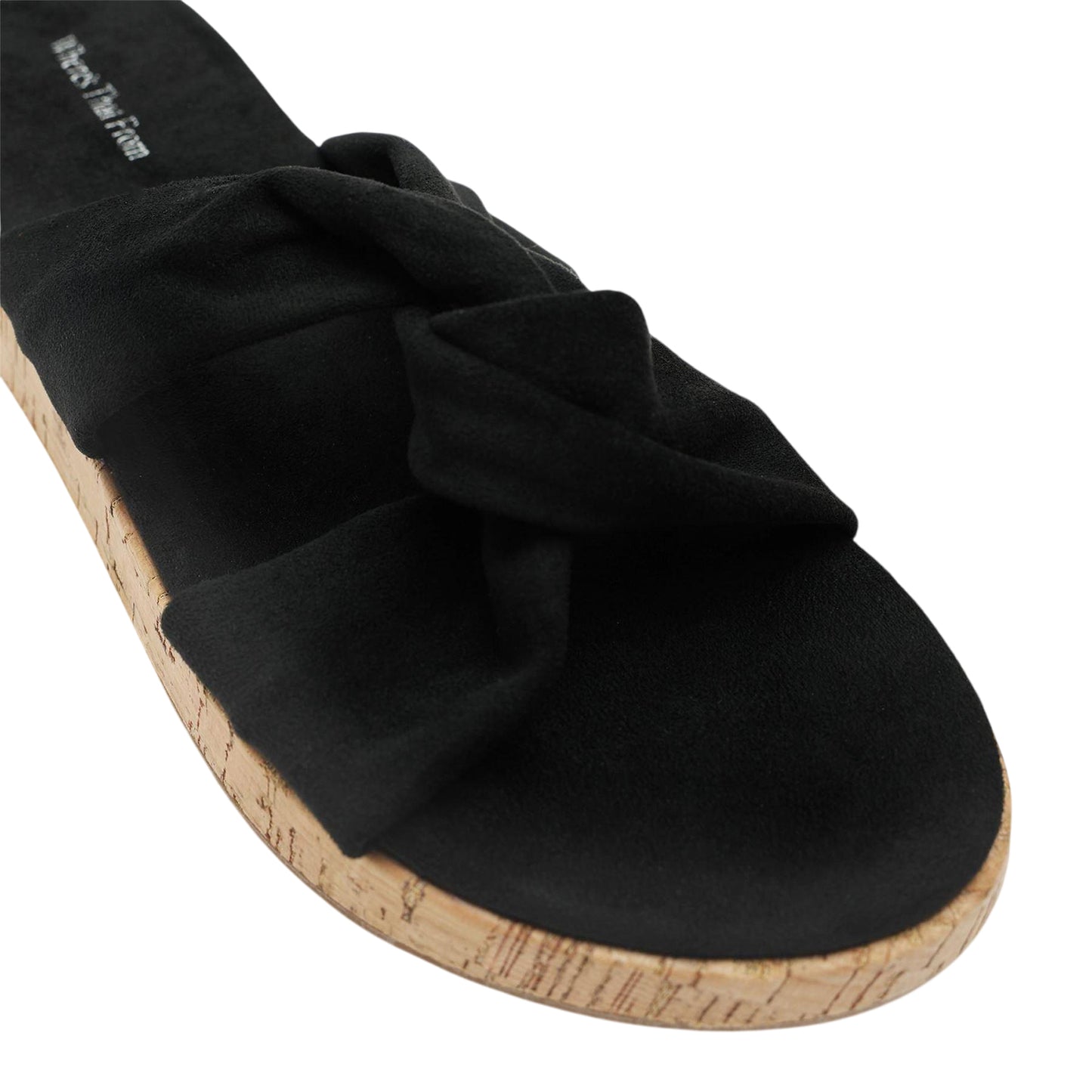 Black - Lifestyle - Where´s That From Womens-Ladies Knotted Cork Sandals