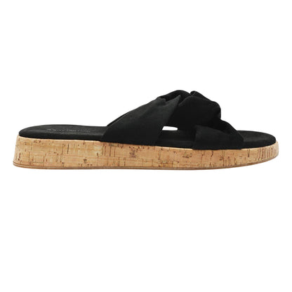 Black - Front - Where´s That From Womens-Ladies Knotted Cork Sandals