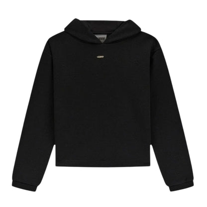 Black - Front - Guess Childrens-Kids Logo Hoodie