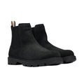 Black - Front - Boss Mens Signature Stripe Suede Taped Chelsea Boots