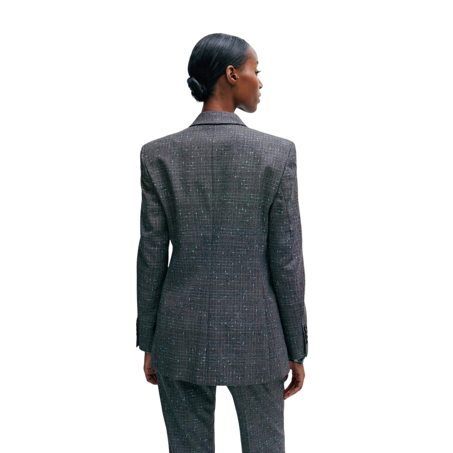 Black - Back - Boss Womens-Ladies Notch Neck Regular Suit Jacket
