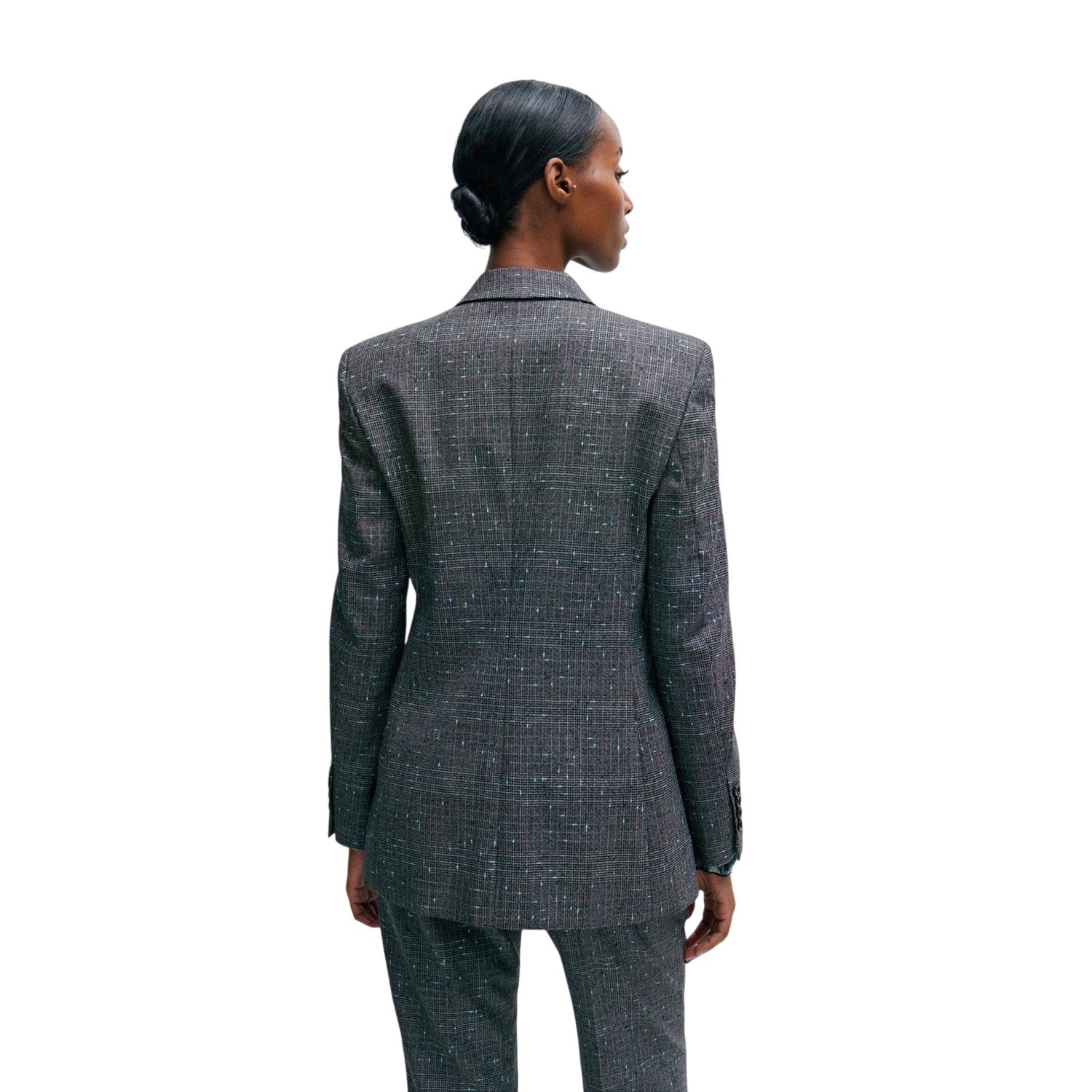 Black - Back - Boss Womens-Ladies Notch Neck Regular Suit Jacket