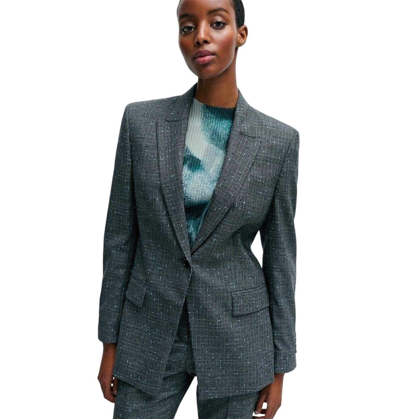 Black - Side - Boss Womens-Ladies Notch Neck Regular Suit Jacket