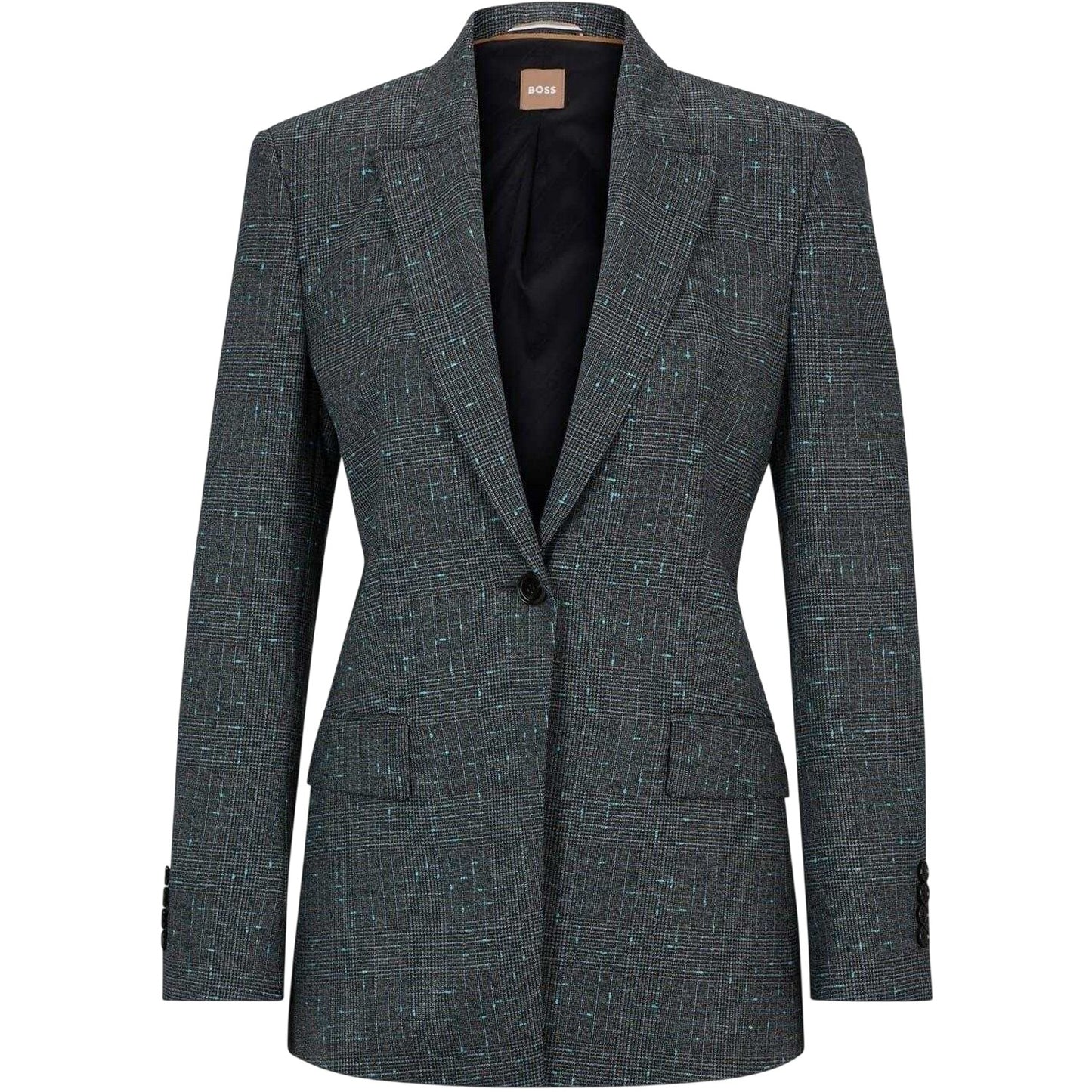 Black - Front - Boss Womens-Ladies Notch Neck Regular Suit Jacket
