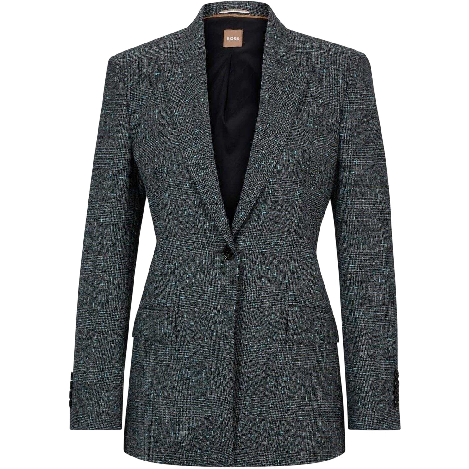 Black - Front - Boss Womens-Ladies Notch Neck Regular Suit Jacket
