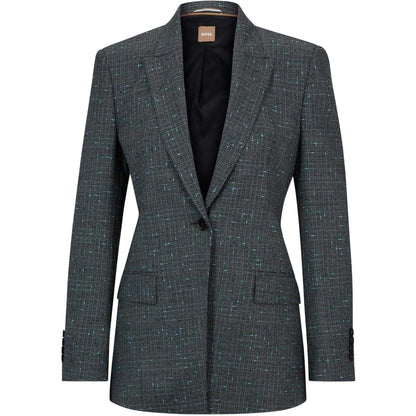 Black - Front - Boss Womens-Ladies Notch Neck Regular Suit Jacket