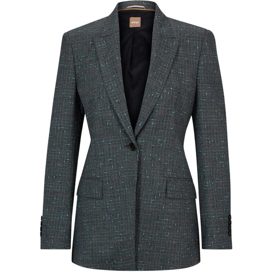 Black - Front - Boss Womens-Ladies Notch Neck Regular Suit Jacket