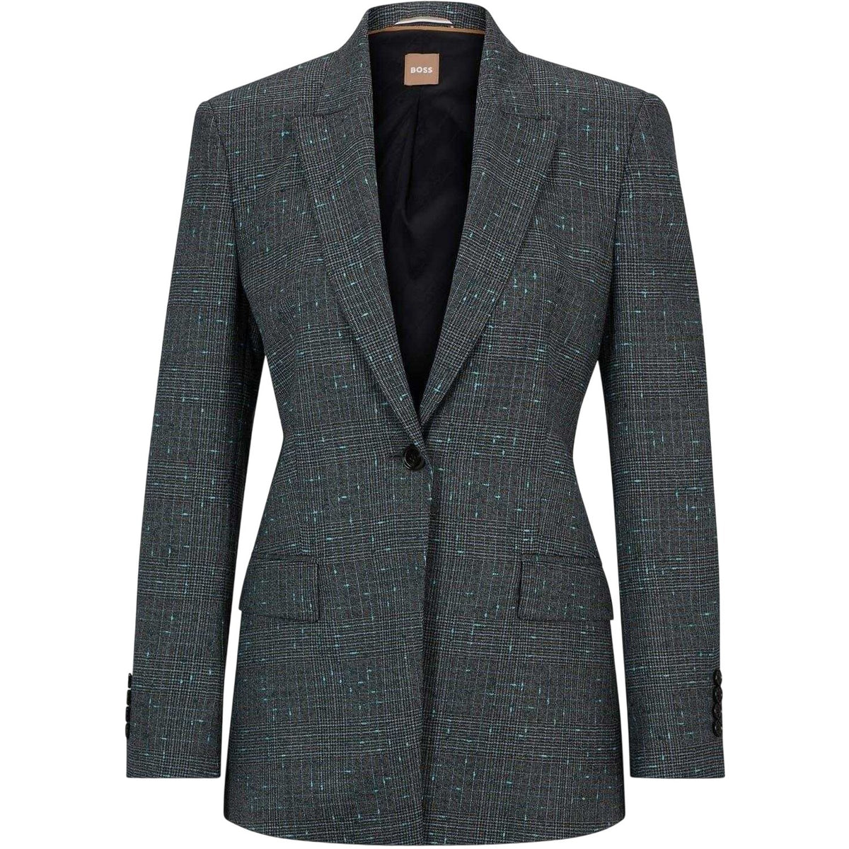 Black - Front - Boss Womens-Ladies Notch Neck Regular Suit Jacket