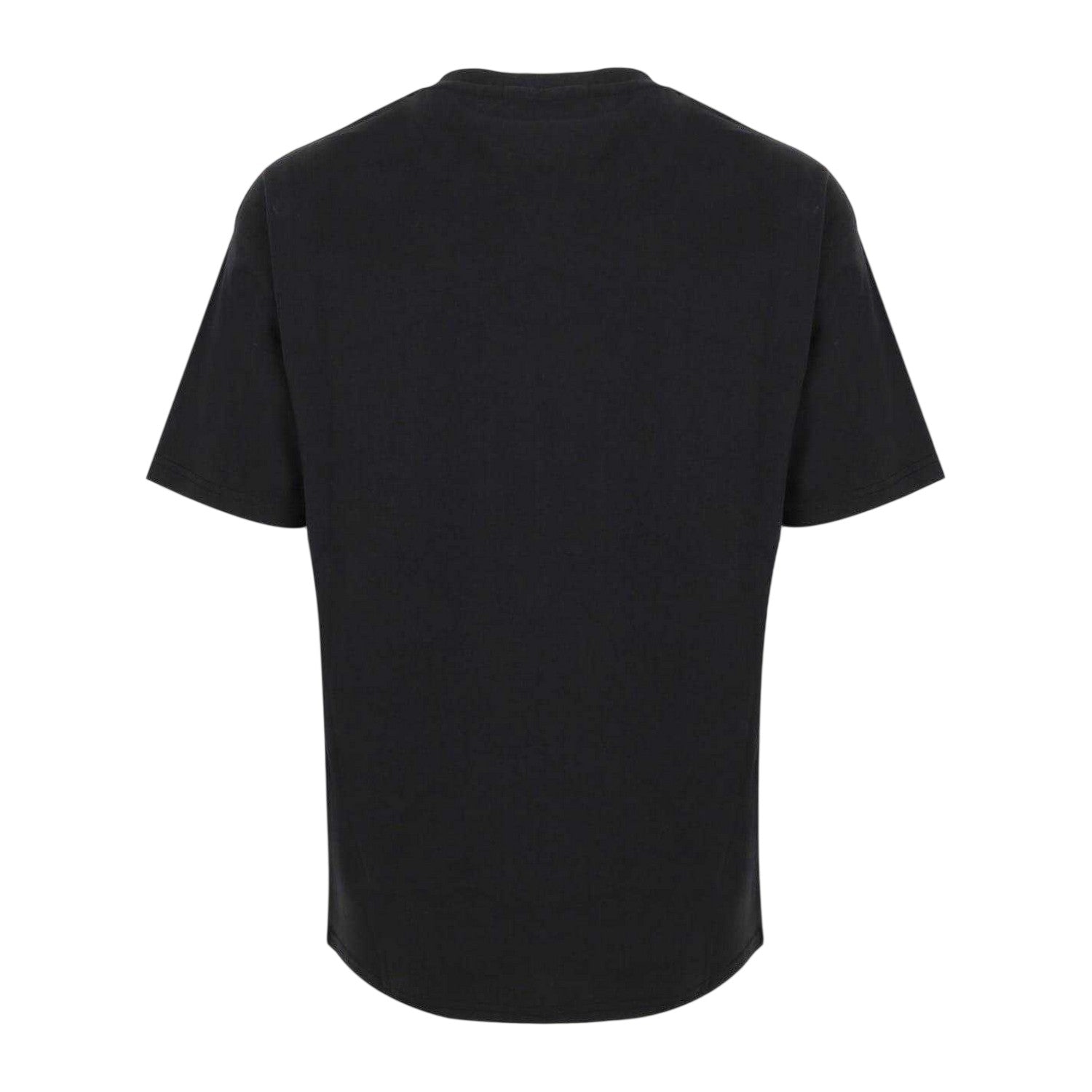 Black - Back - No Fear Mens Plain Cotton T-Shirt