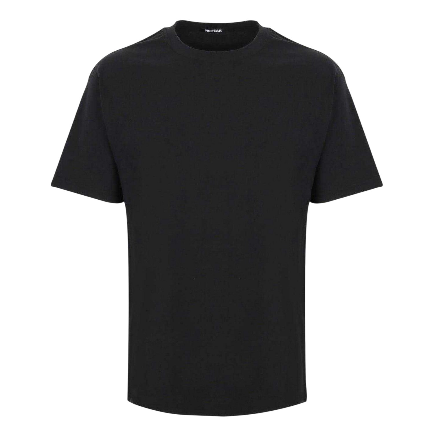 Black - Front - No Fear Mens Plain Cotton T-Shirt