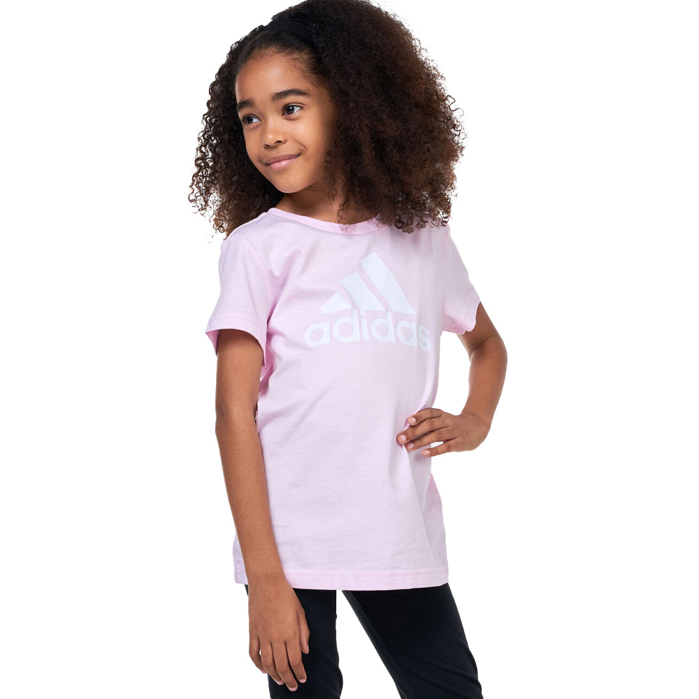 Pink - Back - Adidas Childrens-Kids Essentials T-Shirt