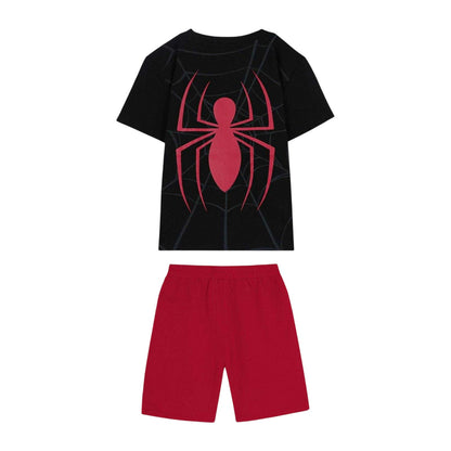 Red-Black - Back - Marvel Childrens-Kids Spider-Man Top & Bottom Set