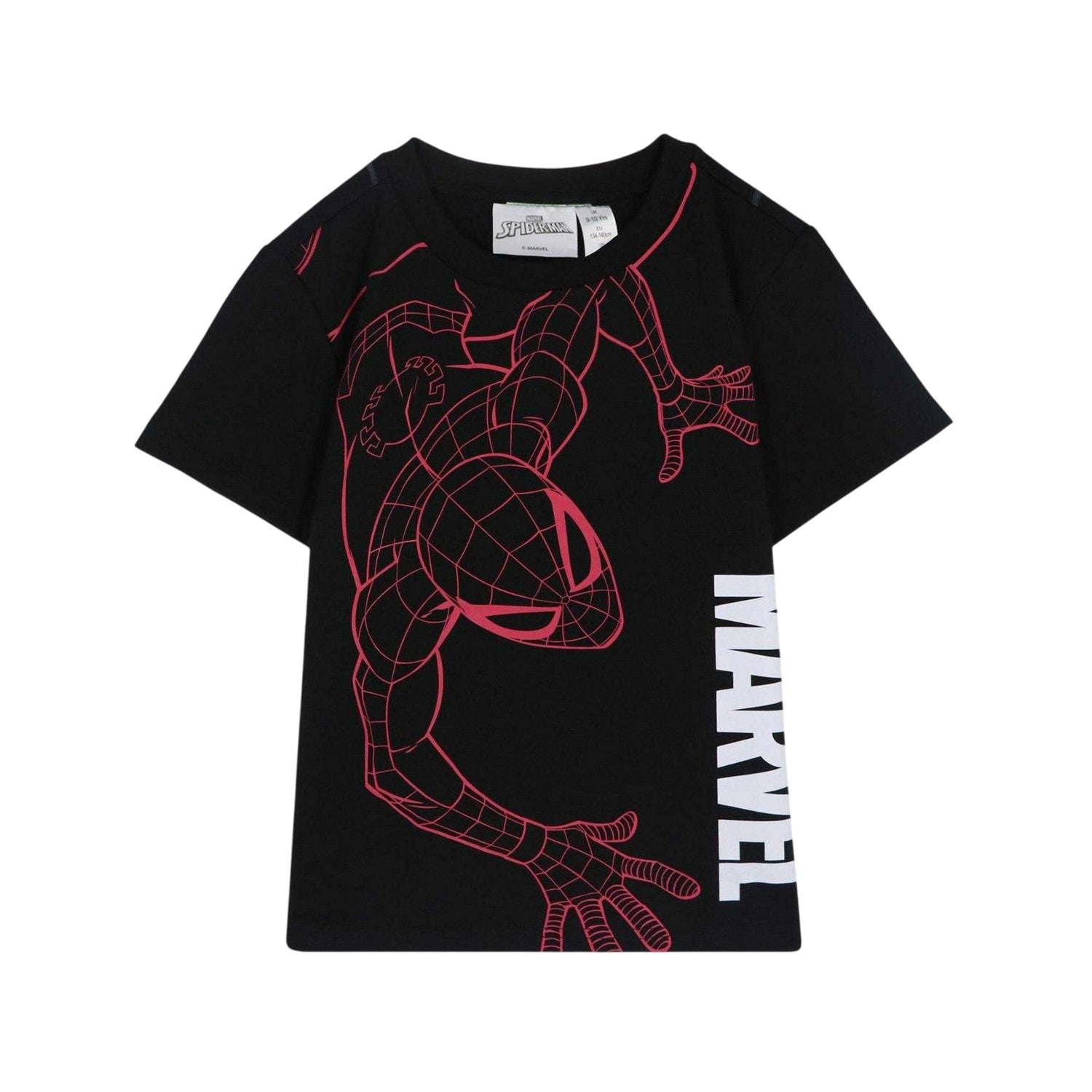Red-Black - Side - Marvel Childrens-Kids Spider-Man Top & Bottom Set