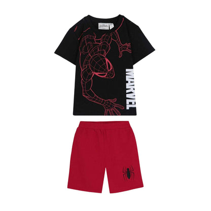 Red-Black - Front - Marvel Childrens-Kids Spider-Man Top & Bottom Set