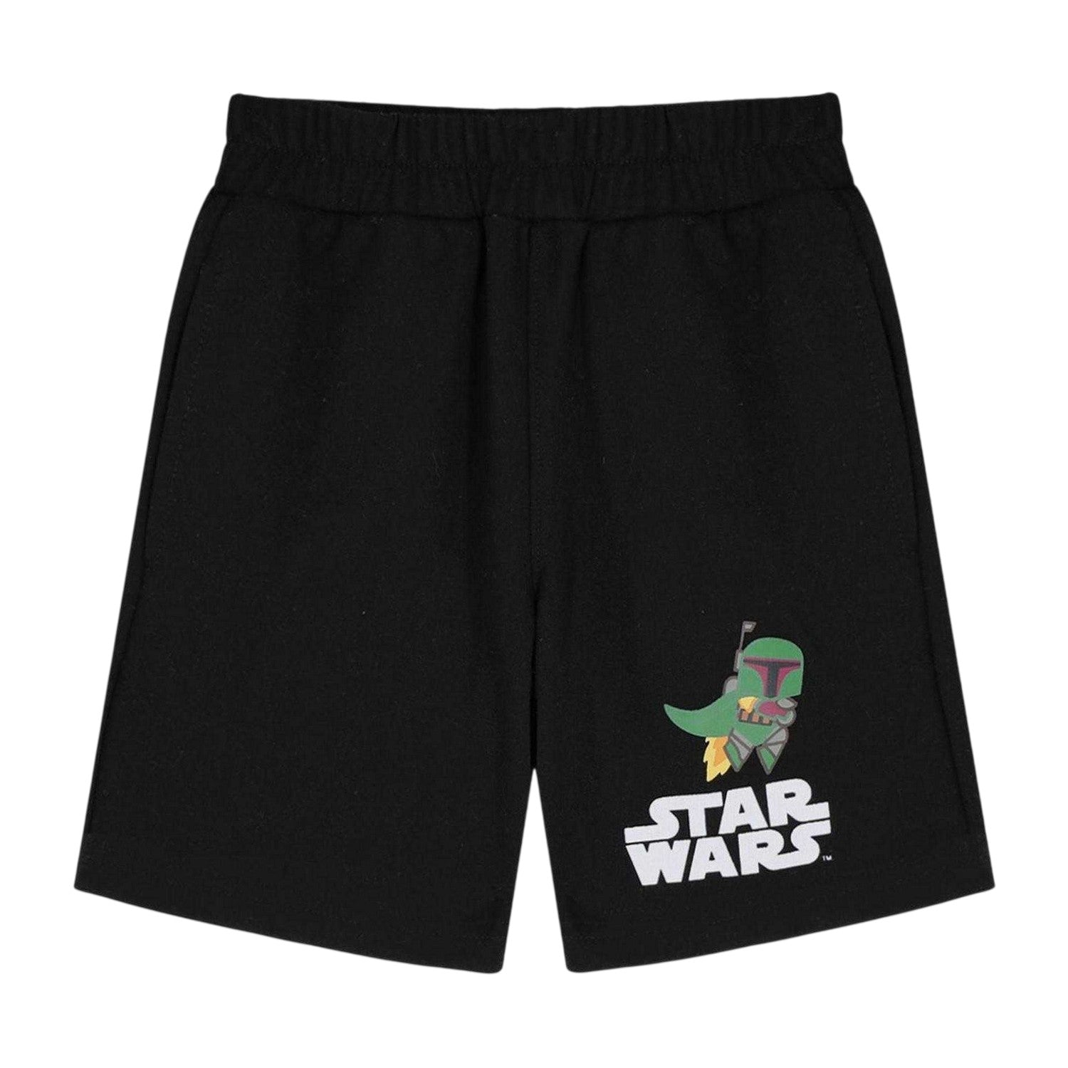 Grey-Black - Lifestyle - Star Wars Childrens-Kids Logo Printed Top & Bottom Set