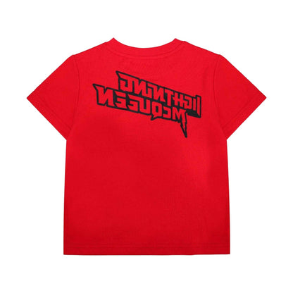 Red-Black - Back - Cars Childrens-Kids Printed Top & Bottom Set