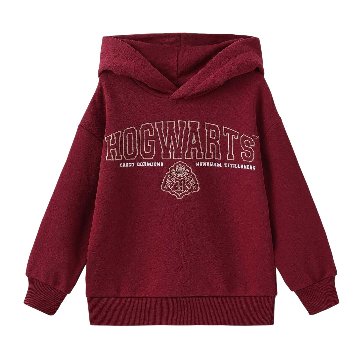 Burgundy - Front - Harry Potter Boys Hogwarts Fleece Lined Hoodie