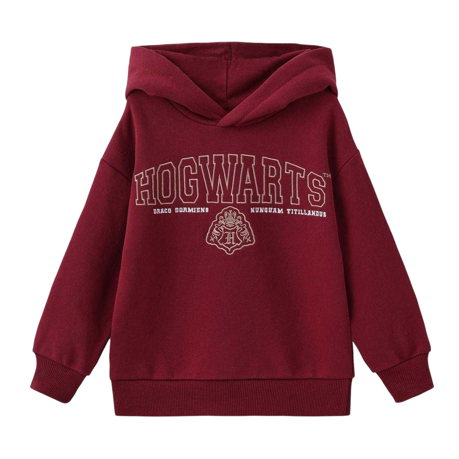 Burgundy - Front - Harry Potter Boys Hogwarts Fleece Lined Hoodie