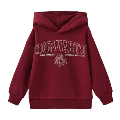 Burgundy - Front - Harry Potter Boys Hogwarts Fleece Lined Hoodie
