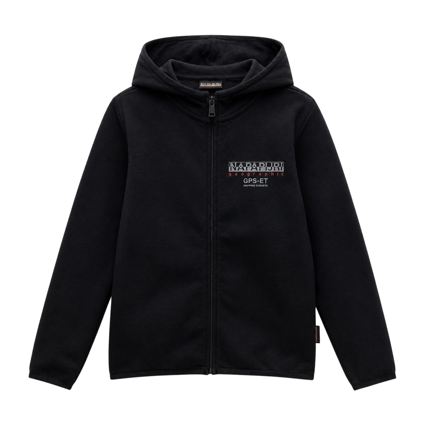 Black - Front - Napapijri Childrens-Kids Hooded Regular Sweatshirt