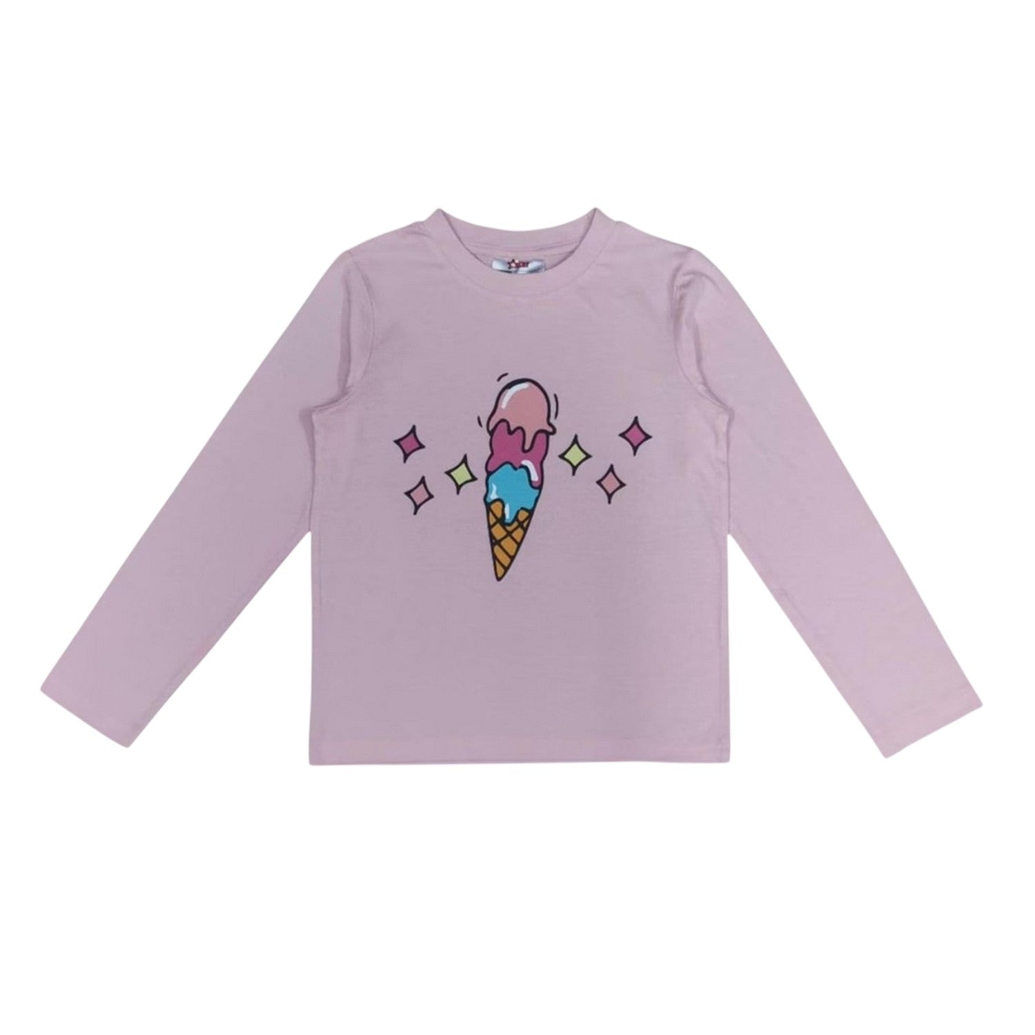 Pink - Side - Star Girls Ice Cream Long-Sleeved Pyjama Set (Pack of 1)