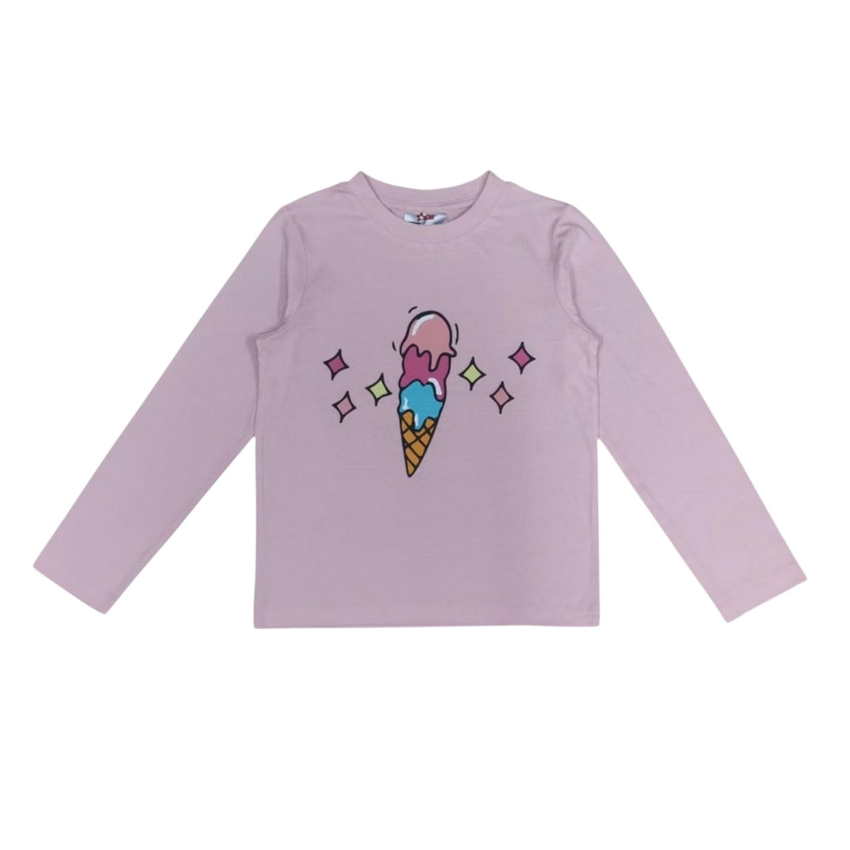 Pink - Side - Star Girls Ice Cream Long-Sleeved Pyjama Set (Pack of 1)