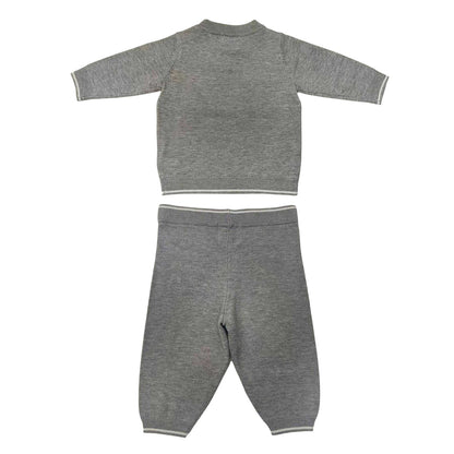 Grey Marl - Back - Pretty Green Baby Pyjama Set