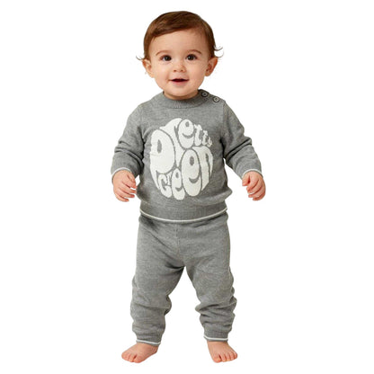 Grey Marl - Side - Pretty Green Baby Pyjama Set