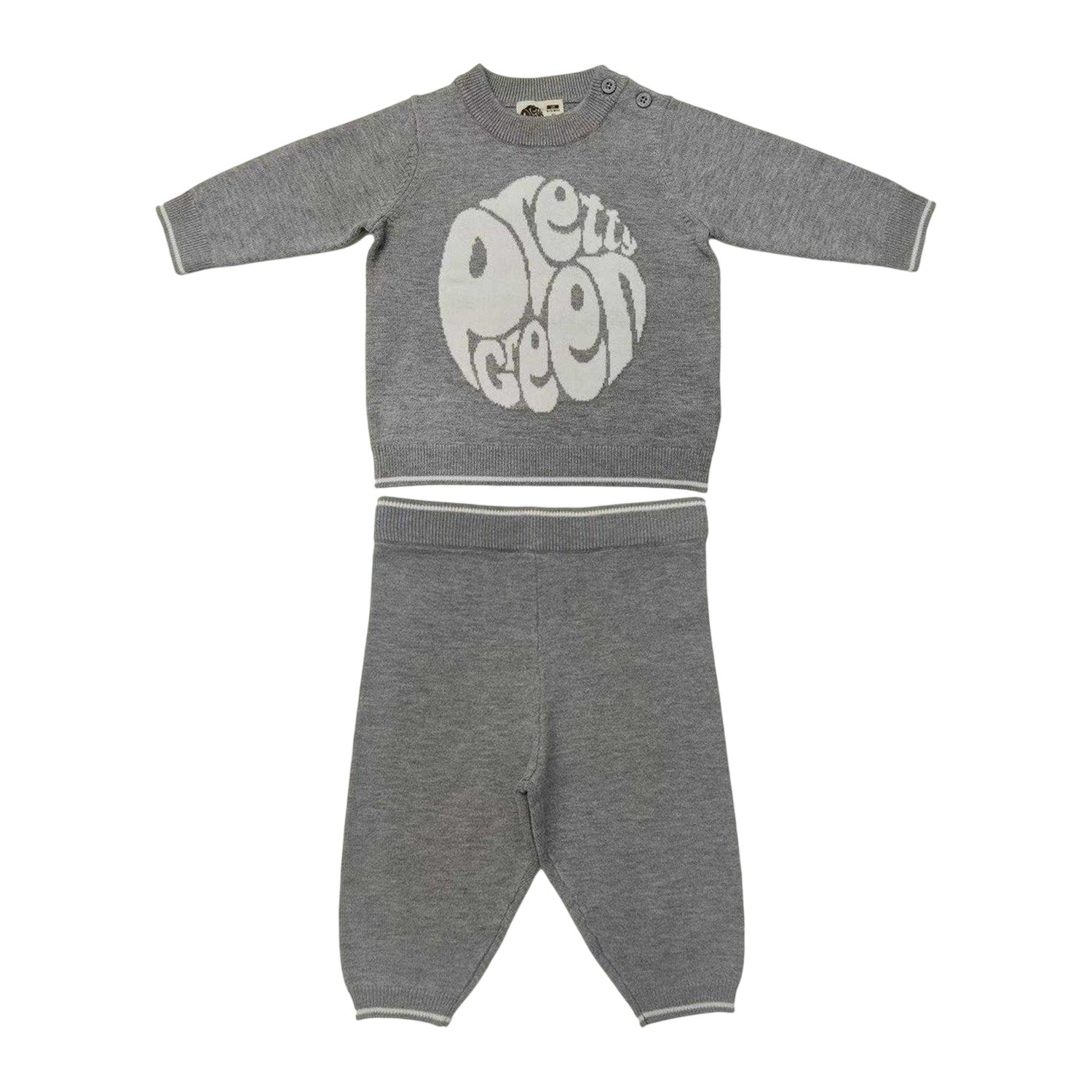 Grey Marl - Front - Pretty Green Baby Pyjama Set