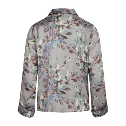 Opal Grey - Back - CCDK Copenhagen Womens-Ladies Josephine Leaf Print Pyjama Top