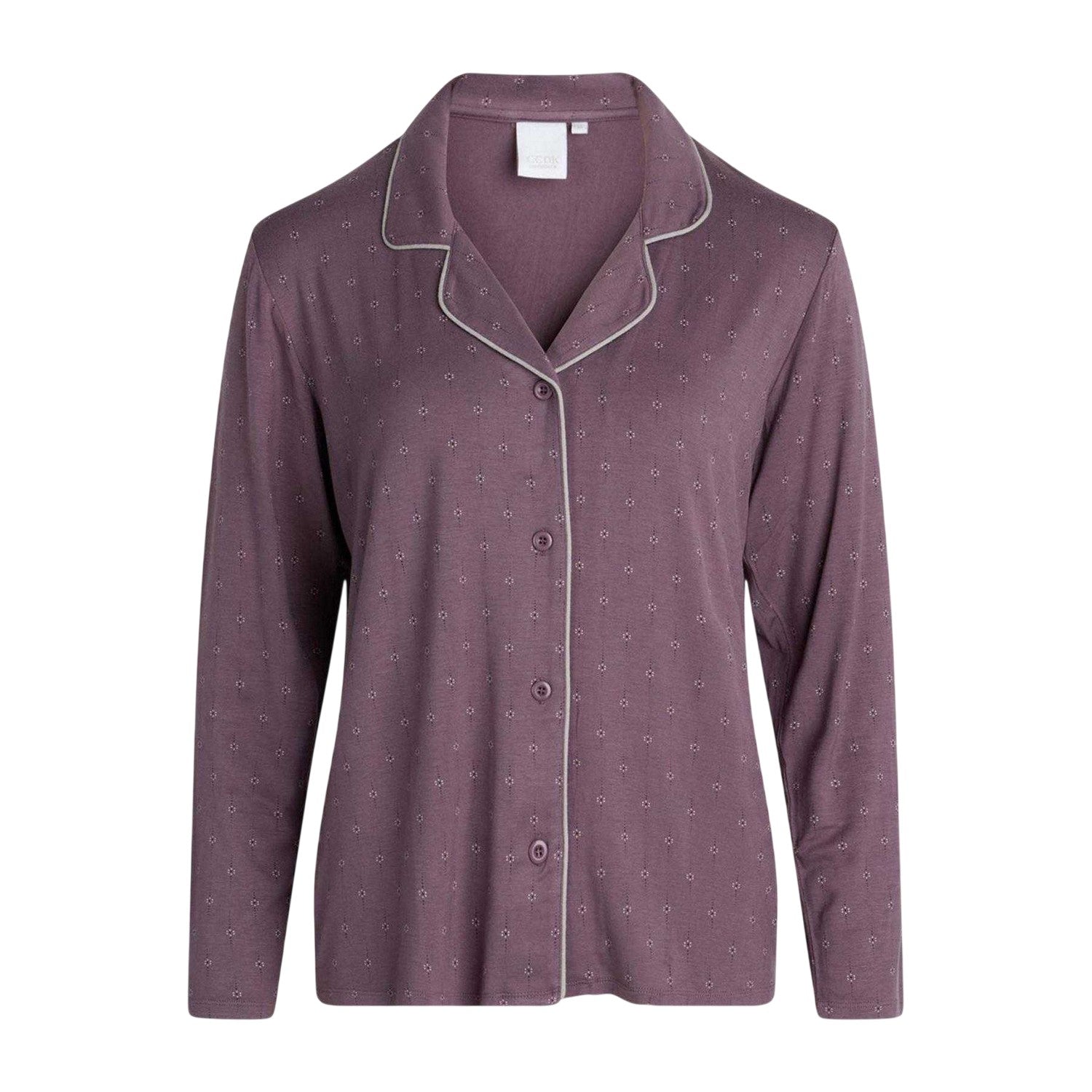 Purple - Front - CCDK Copenhagen Womens-Ladies Joy Dotted Pyjama Top