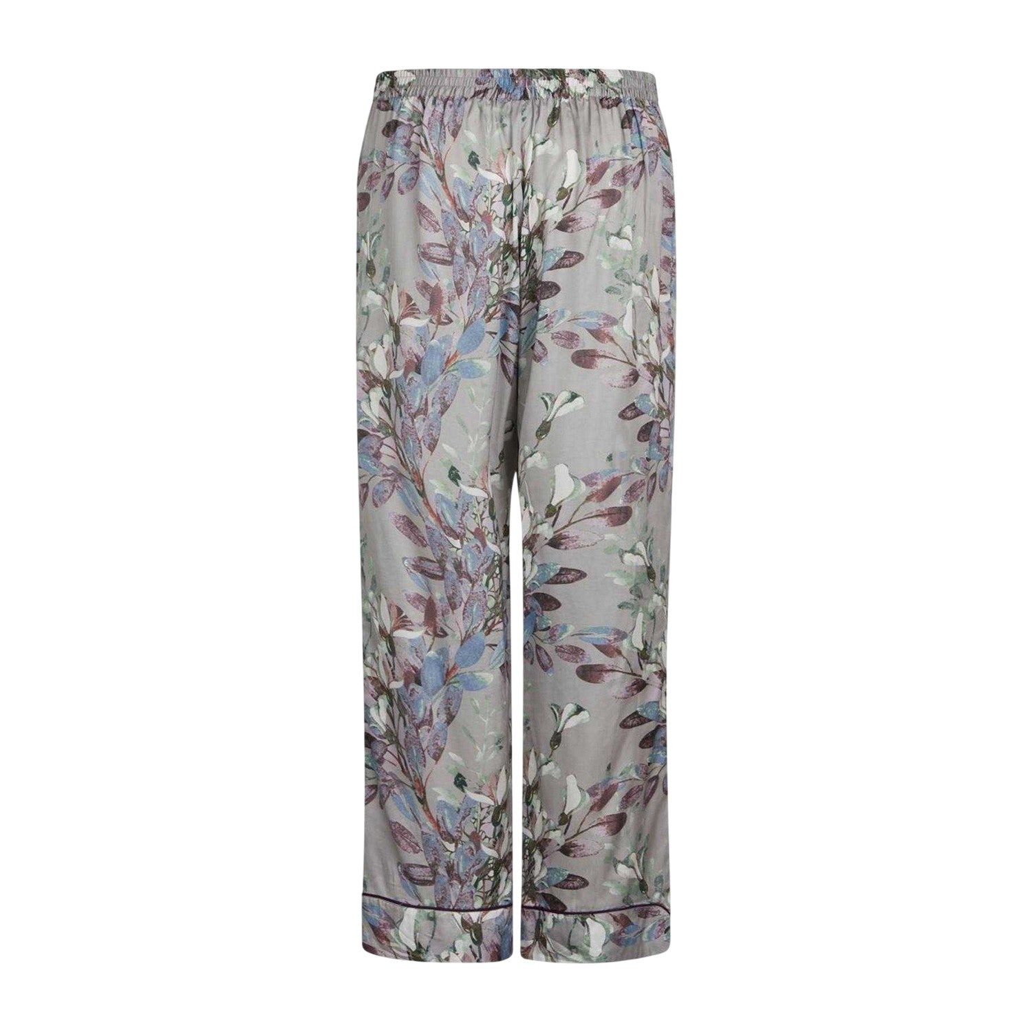 Opal Grey - Back - CCDK Copenhagen Womens-Ladies Janet Leaf Print Pyjama Bottoms