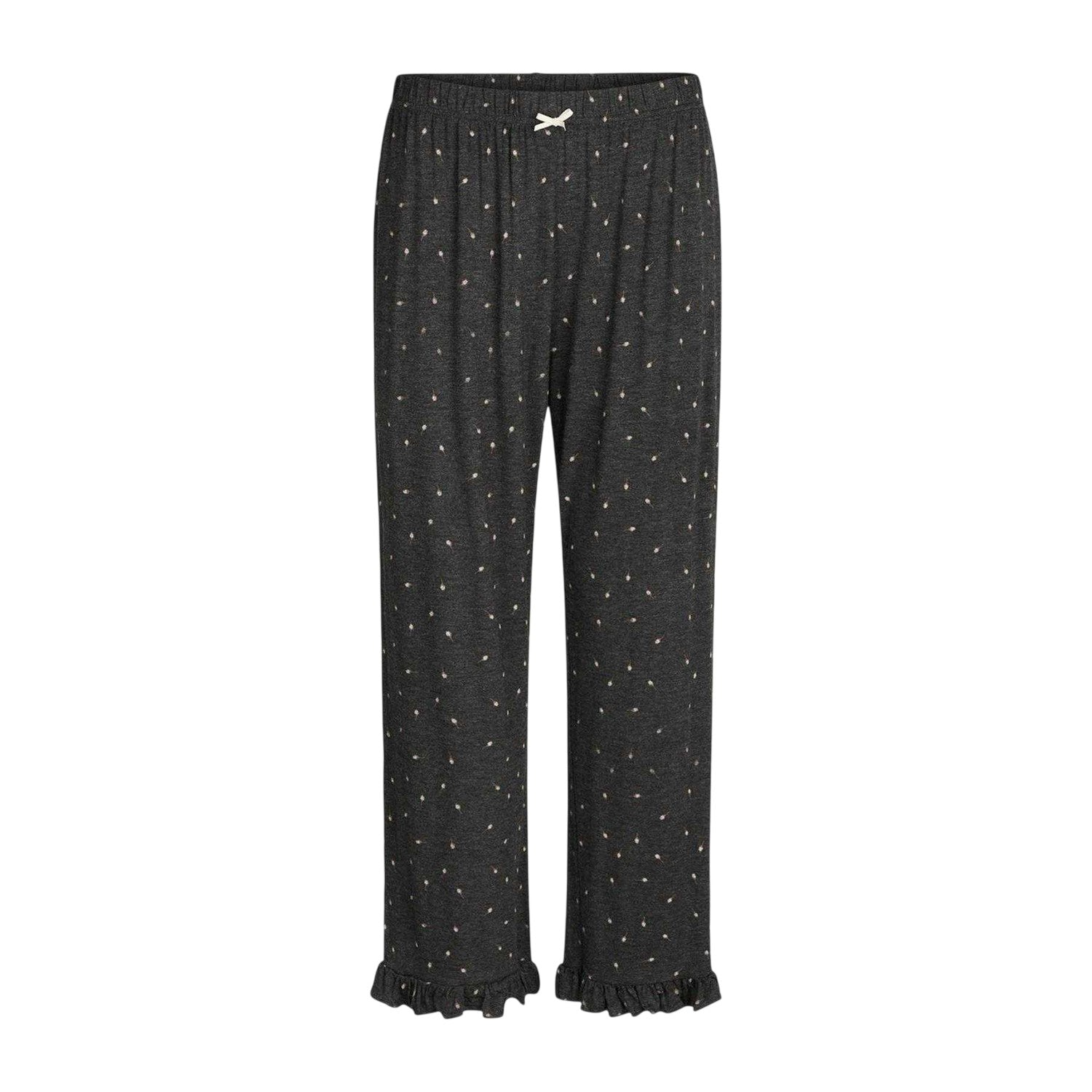 Dark Grey - Front - CCDK Copenhagen Womens-Ladies Jasmine Flower Relaxed Fit Pyjama Bottoms